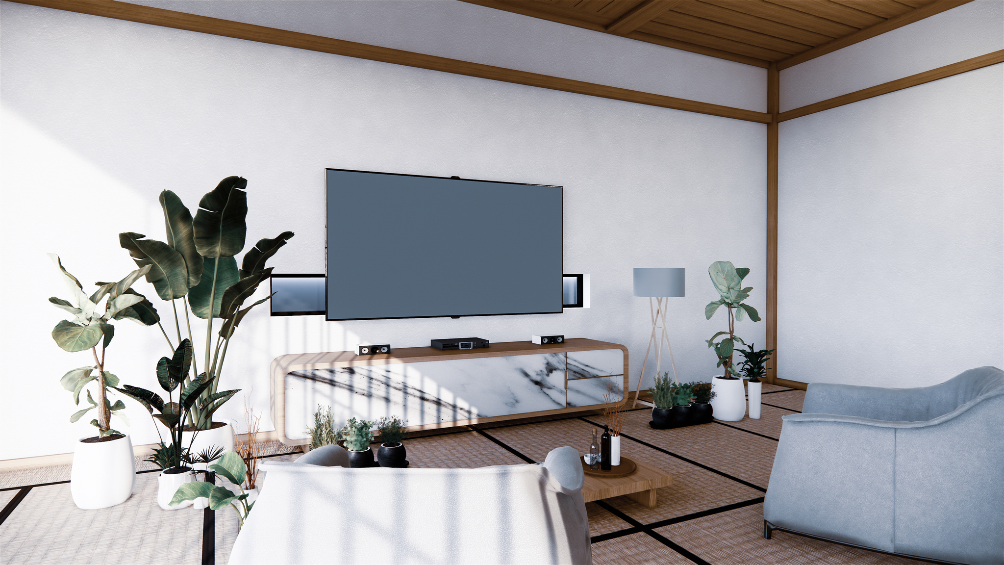 Modern Japanese-Inspired Living Room Design